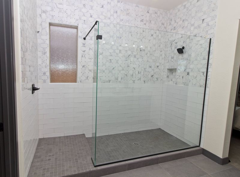 Open Shower Space with Large Tiles