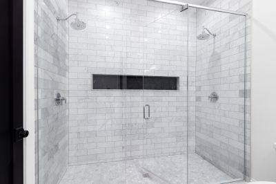 Walk-in Shower with Textured Tile Walls